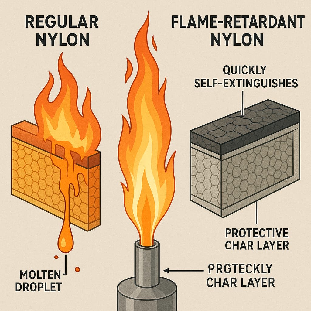 Como o Nylon Retardante de Chamas Alcança a Autoextinção: Mecanismos e Princípios de Retardo de Chamas