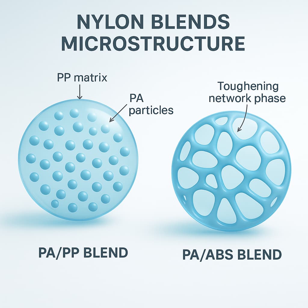 Ligas de nylon: como PA/PP e PA/ABS alcançam complementaridade de desempenho?