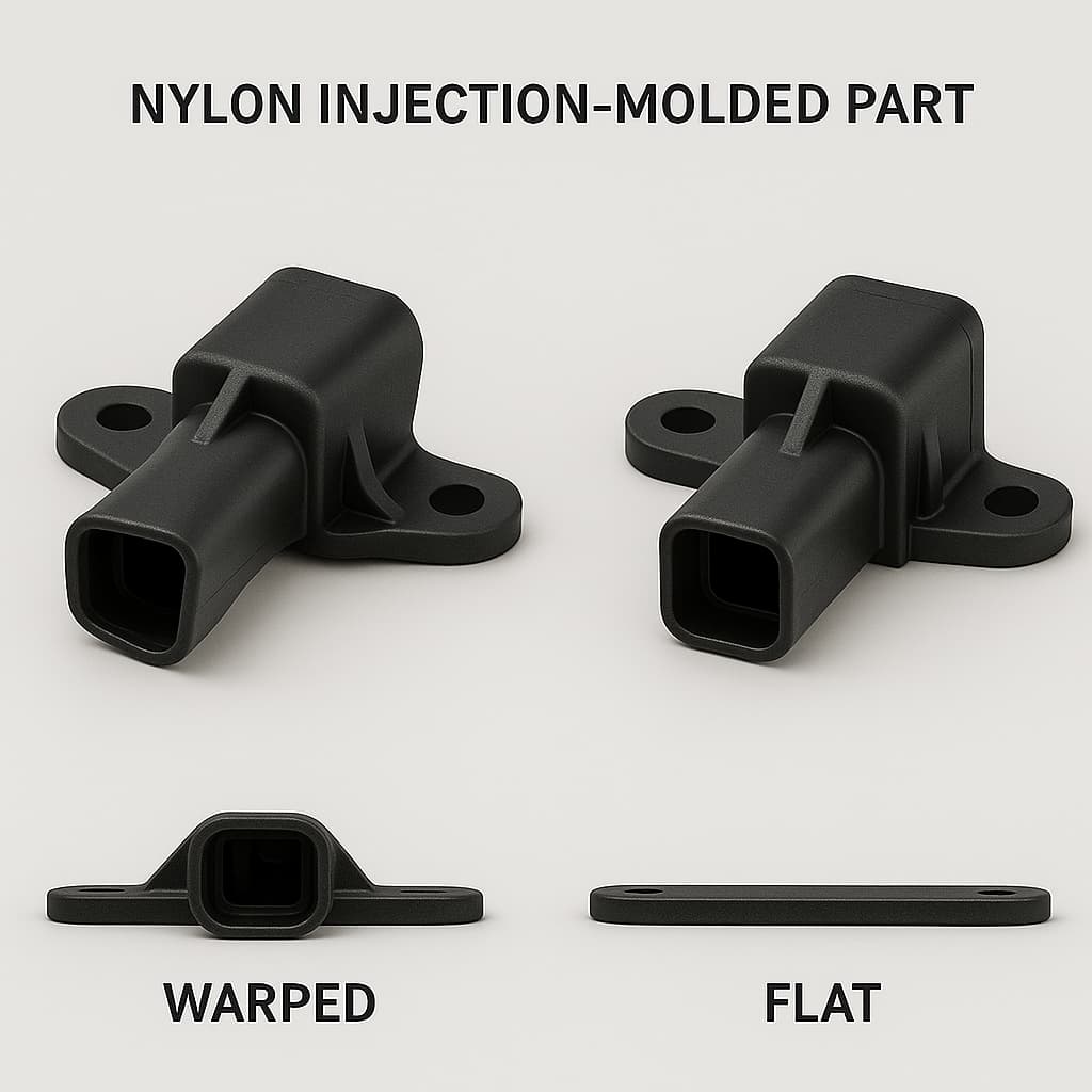 Mecanismo de moldagem e estratégias de otimização estrutural de nylon de baixa deformação