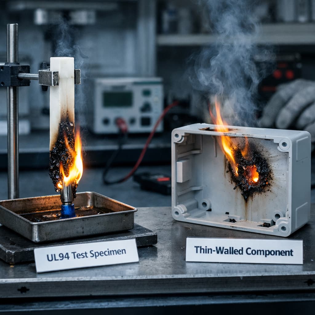 Por que o náilon retardante de chamas que atende à norma UL94 ainda falha em produtos de uso final? Seção 1