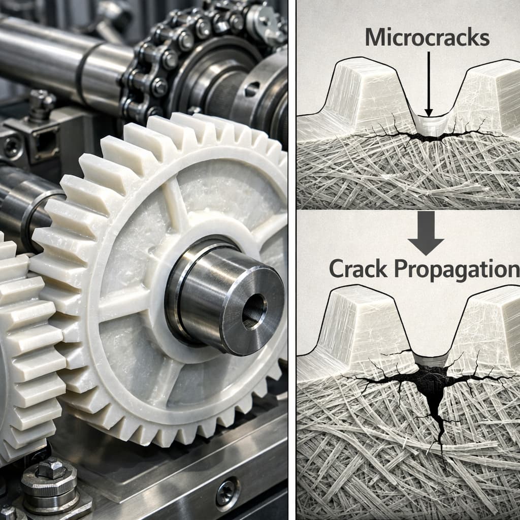 situation of nylon gear fatigue crack root