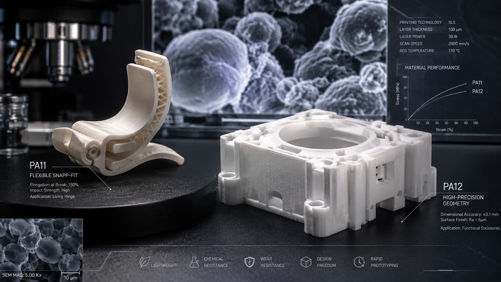 Pó de nylon PA11 vs. PA12: Como escolher o material certo para seus projetos de impressão 3D 01